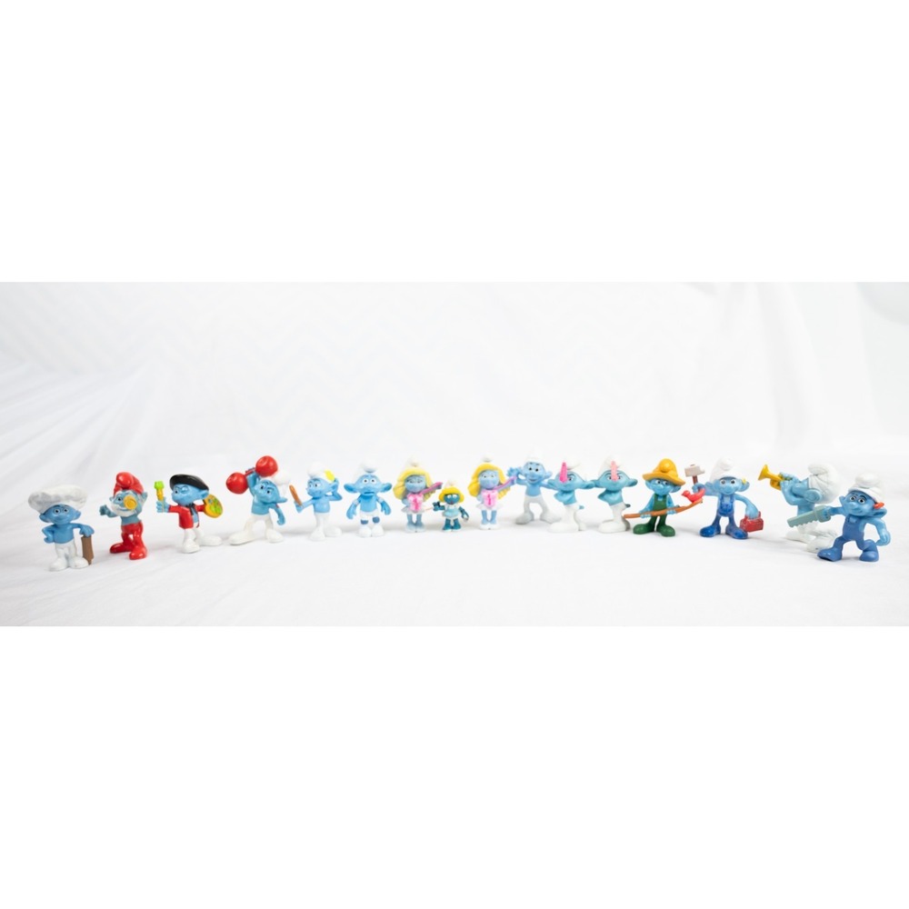 Lot of 16‎ Smurfs PVC Toy Figures Cake Toppers Peyo McDonalds - Some Duplicates
